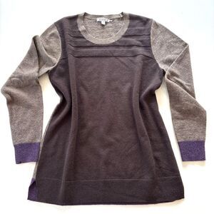 Toad & Co Trillium Crew Sweater 100% Lambs Wool Color Block Goblin Minimalist